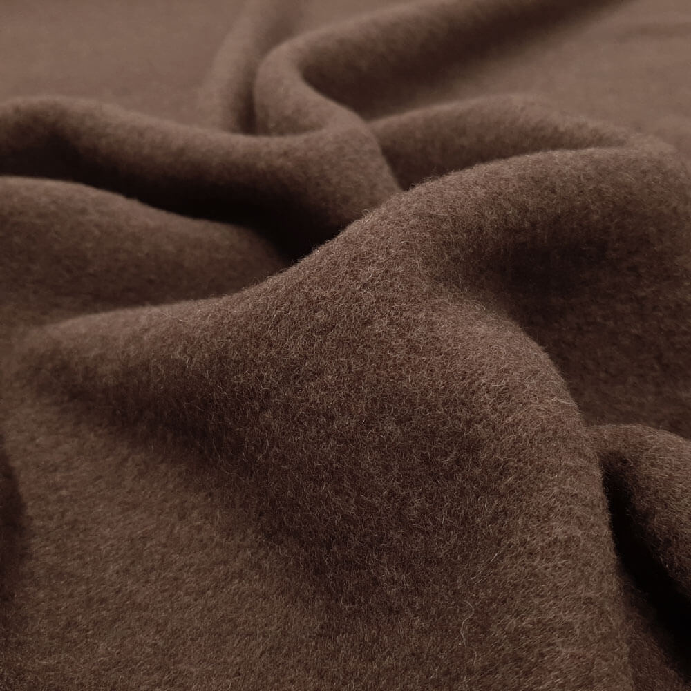 Sofia - Vellón de lana merino, terciopelo de lana suave -  Marrón Tabaco / Beige