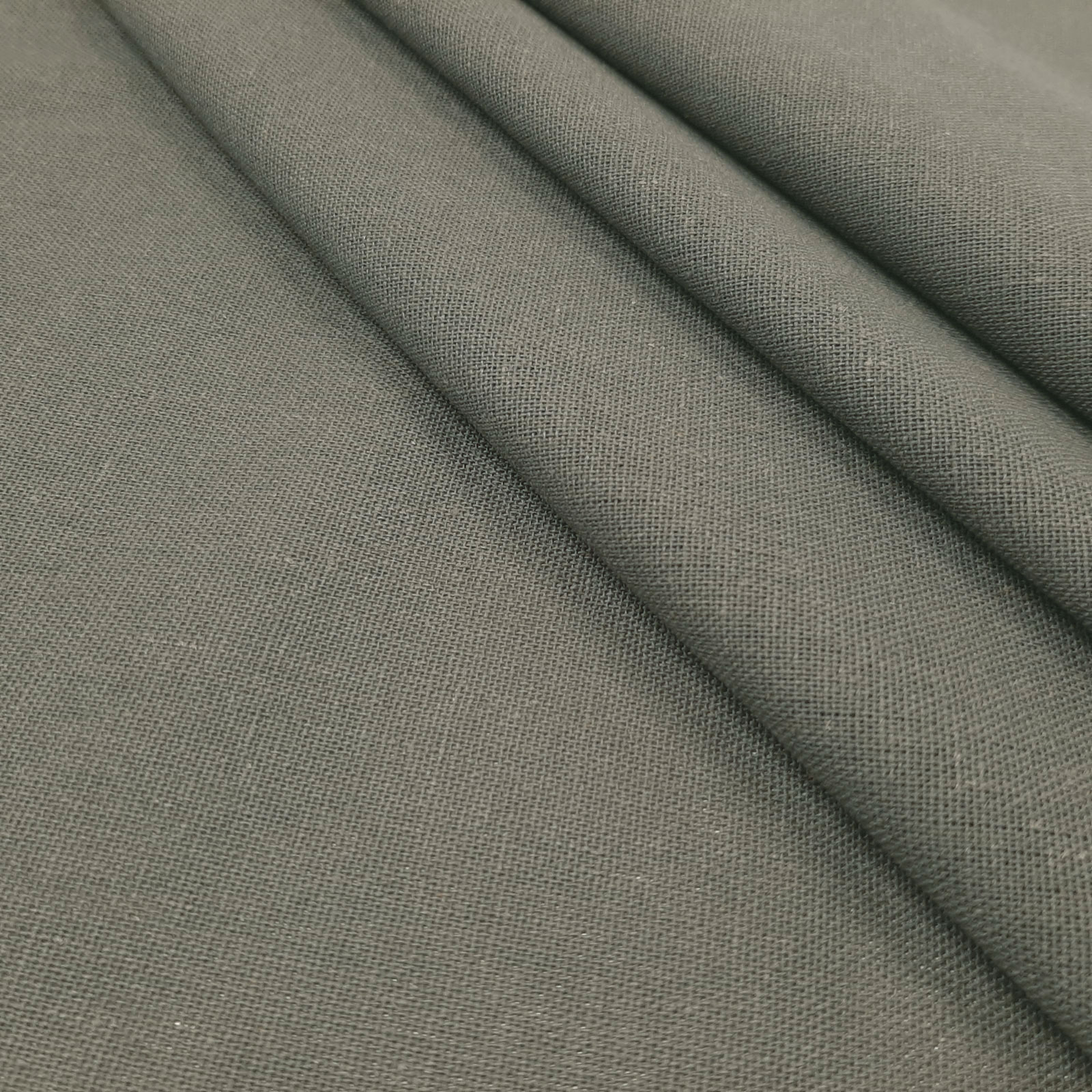 Bella - tela de algodón de lino natural - Gris Oscuro
