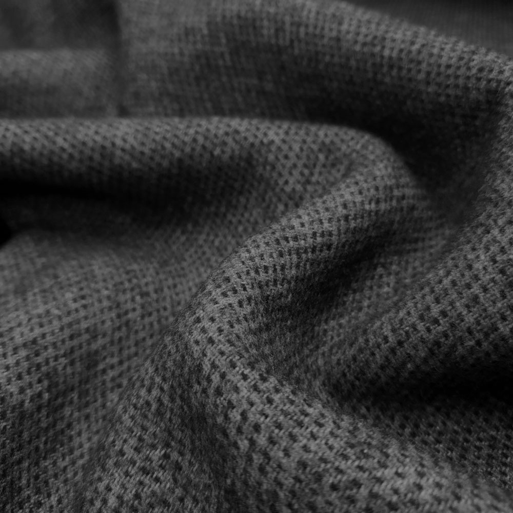 Manal - Tejido de lana velour - gris-negro