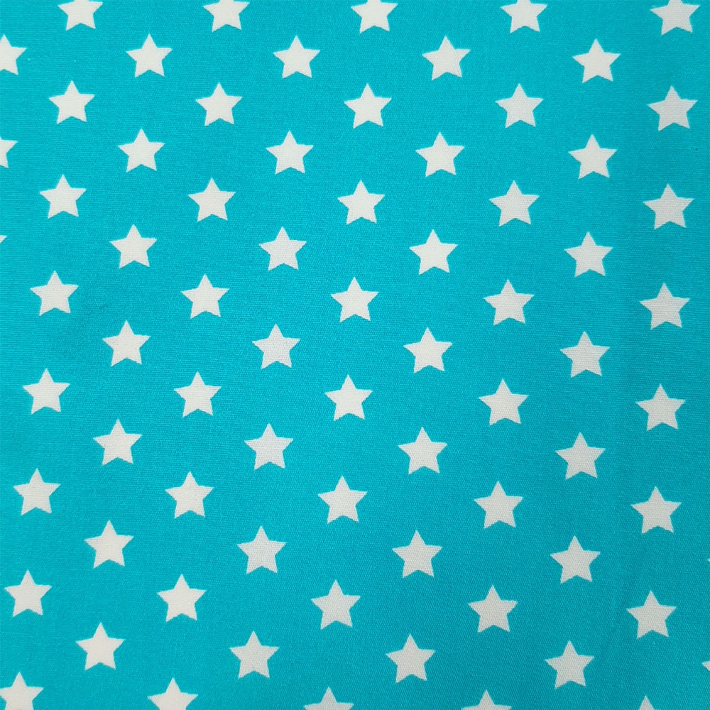 Estrellas - Tela de algodón con motivo de estrellas - turquesa