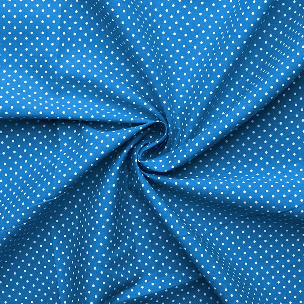 Puntos pequeños – Tela de algodón (azul)