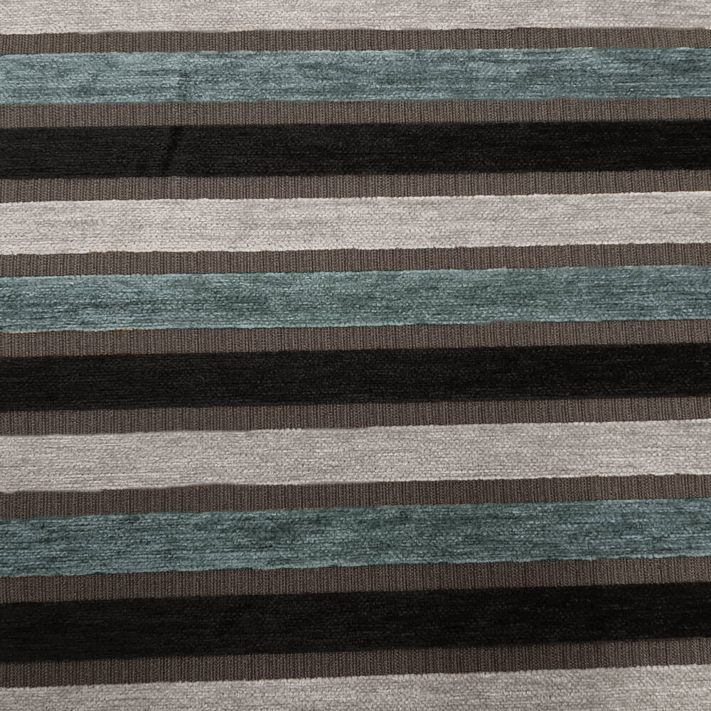 Aika - Tejido para decoración y tapicería con rayas - Antracita (Gris claro,Gasolina,Negro)