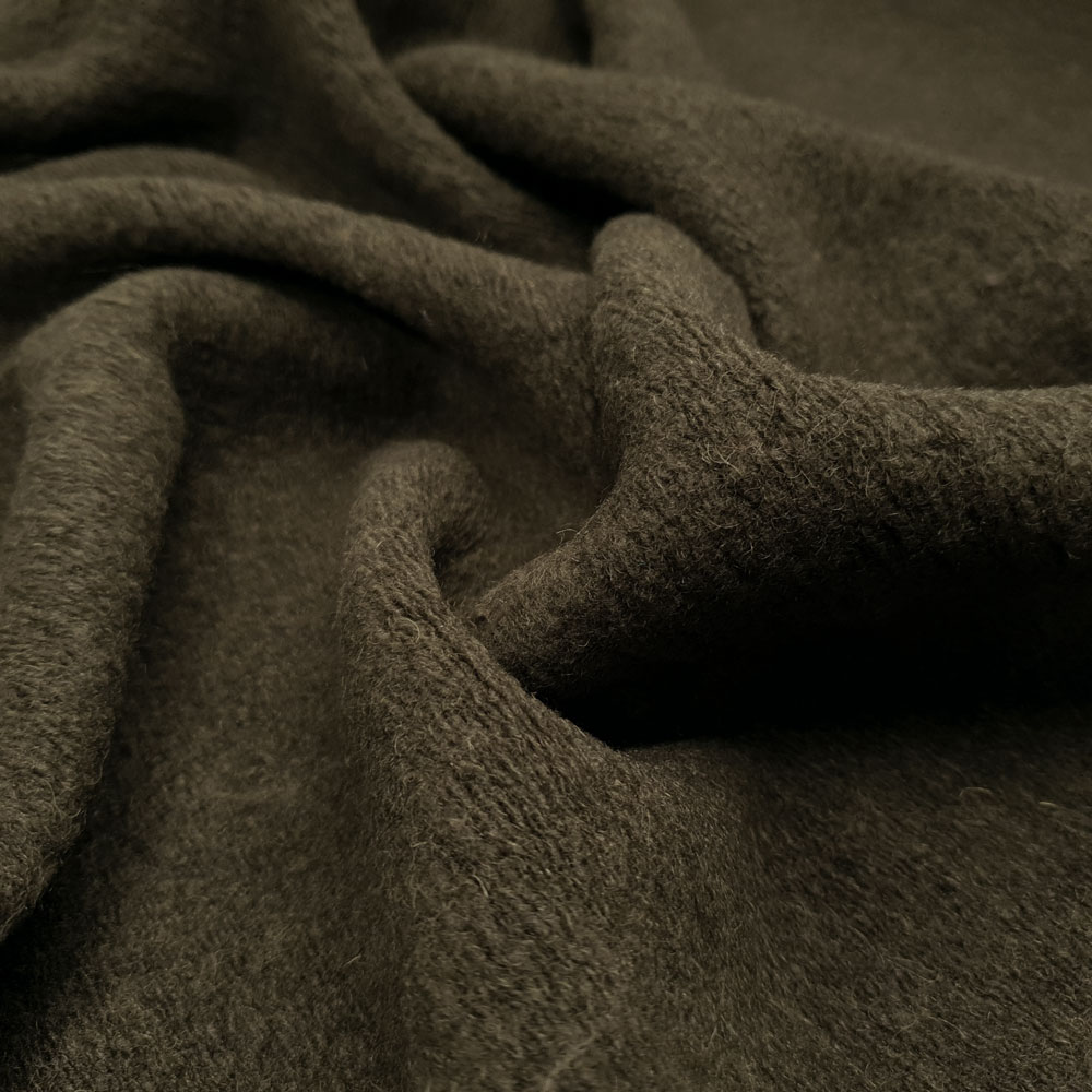Najim - Walkloden de punto, lana cocida - musgo oscuro