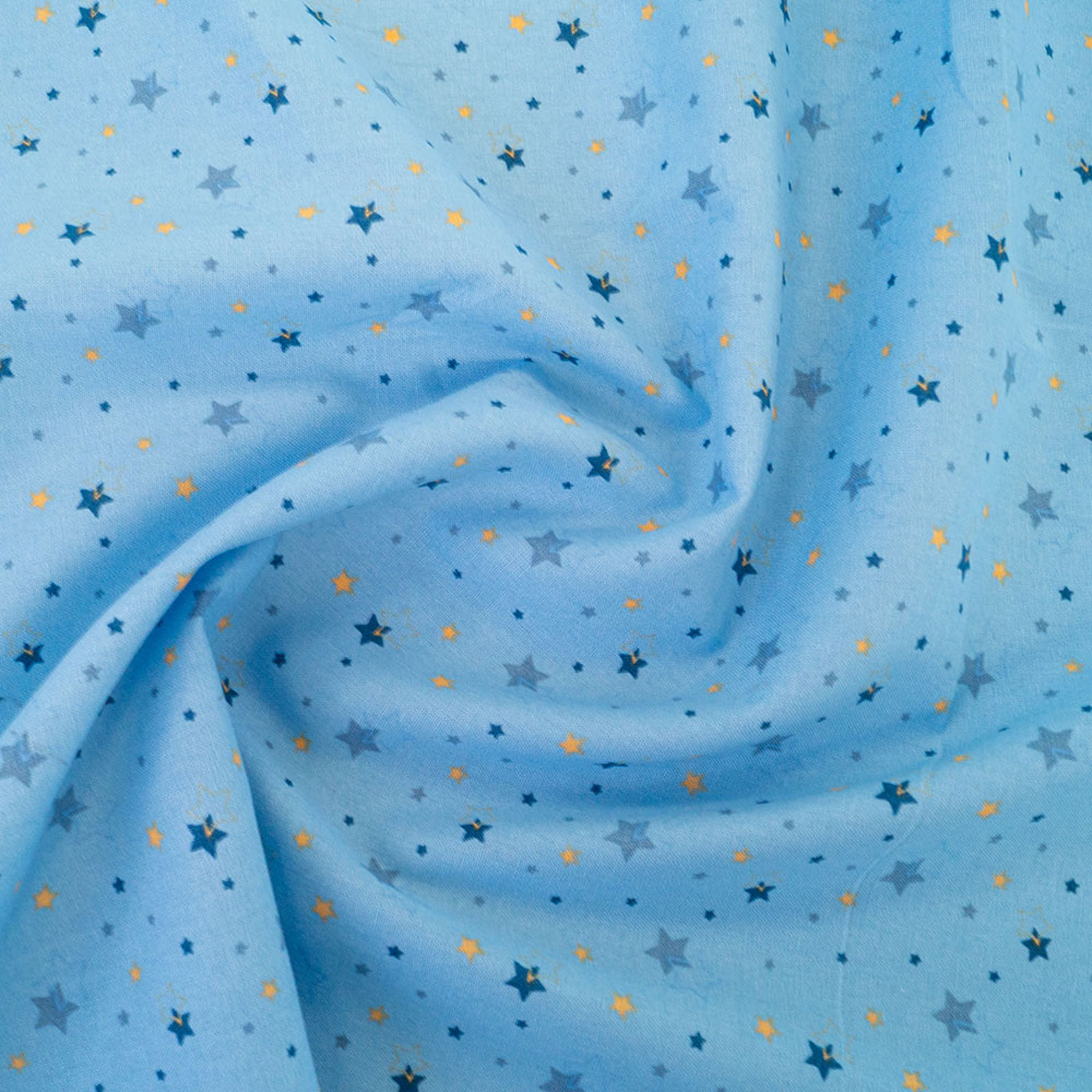 Tejido de algodón - Cielo estrellado azul claro