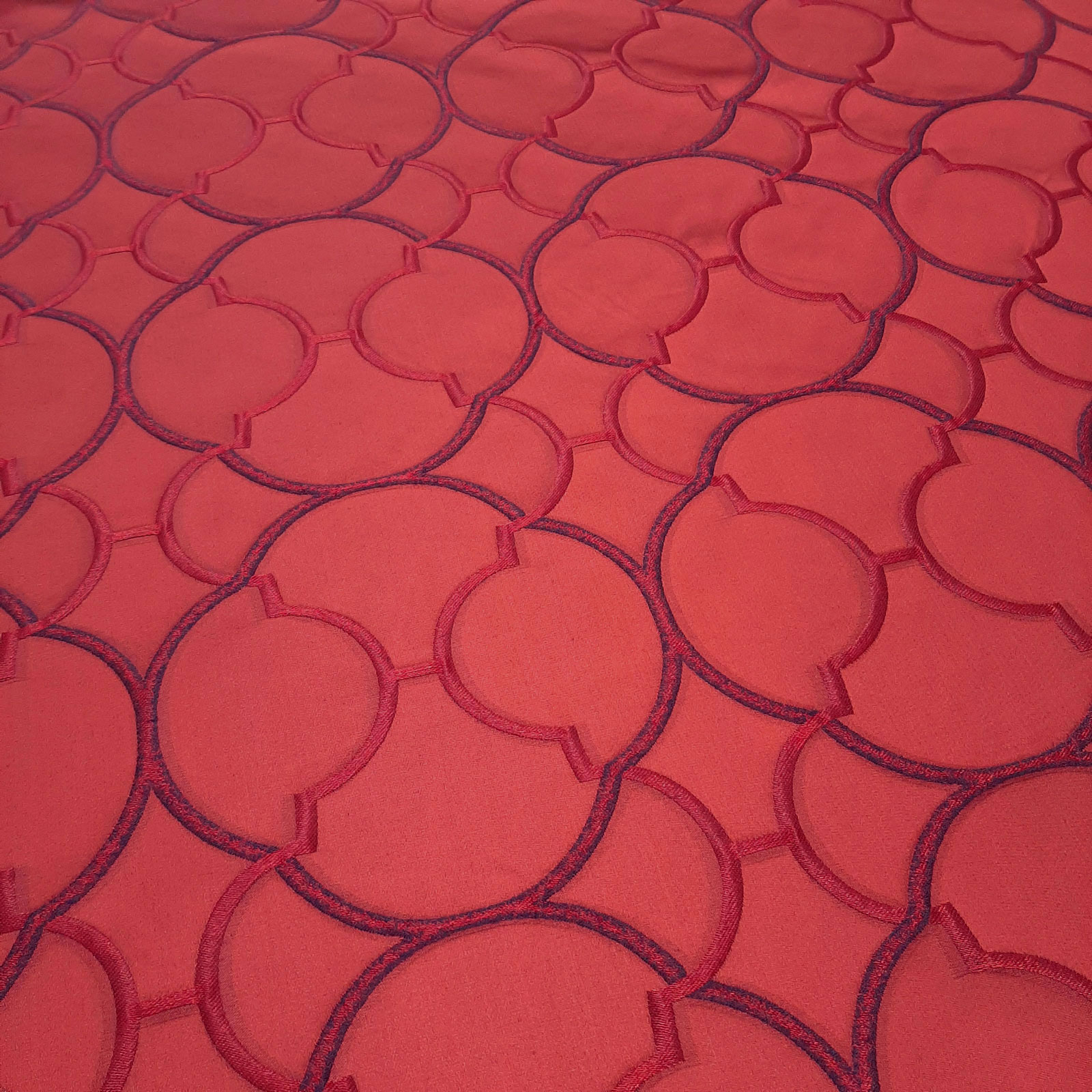 Sahco® Calina - tejido de decoración ignífugo - rubí