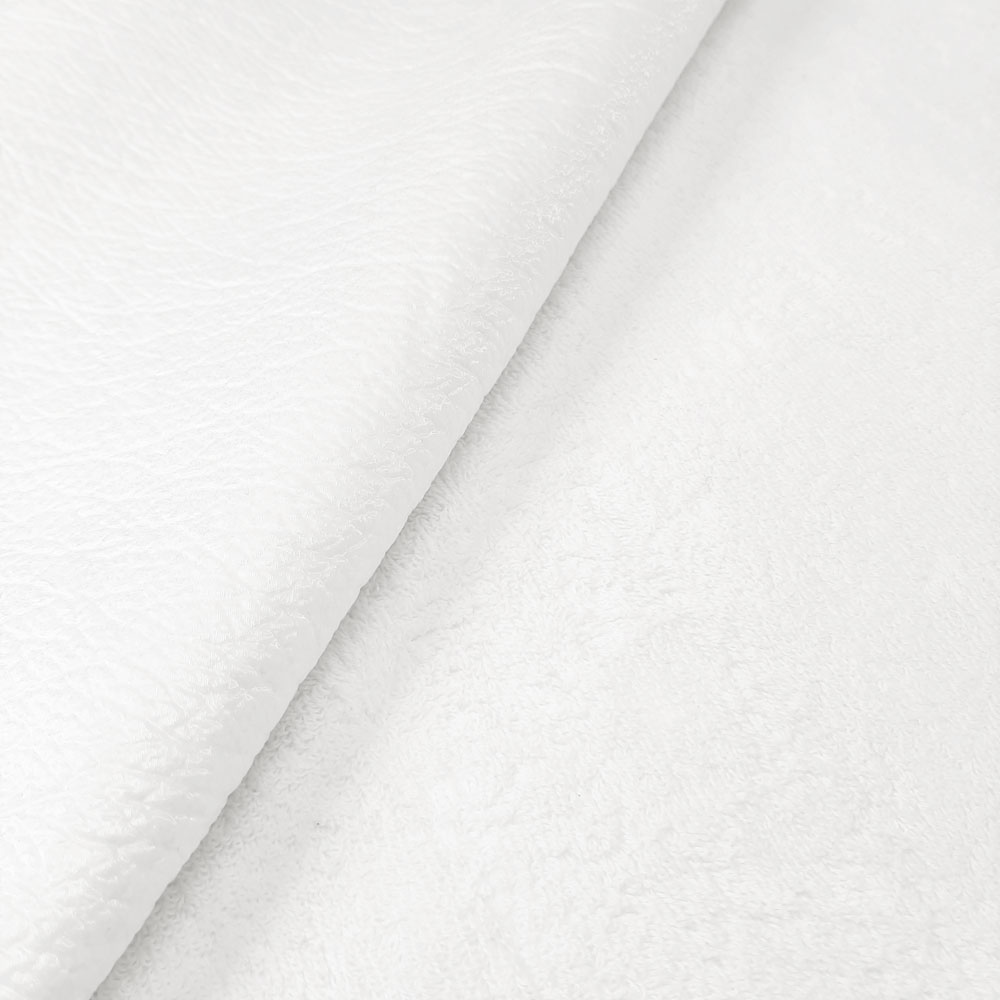Dinko - Tejido de rizo de algodón con barrera contra la humedad - Tejido 1B - Blanco