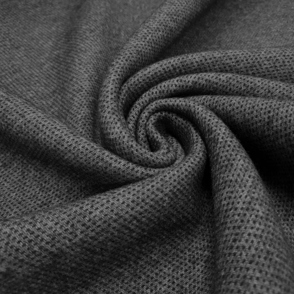 Manal - Tejido de lana velour - gris-negro